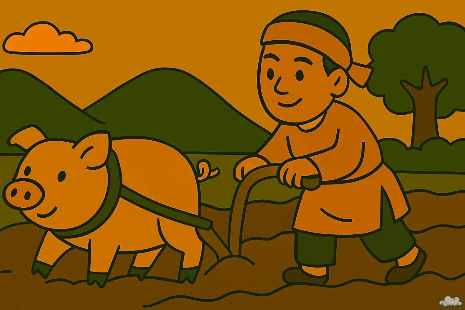 Truyện cổ tích Heo đi cày