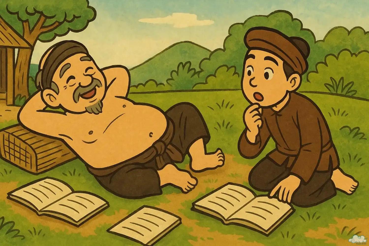 Truyện cổ tích Phơi sách, phơi bụng