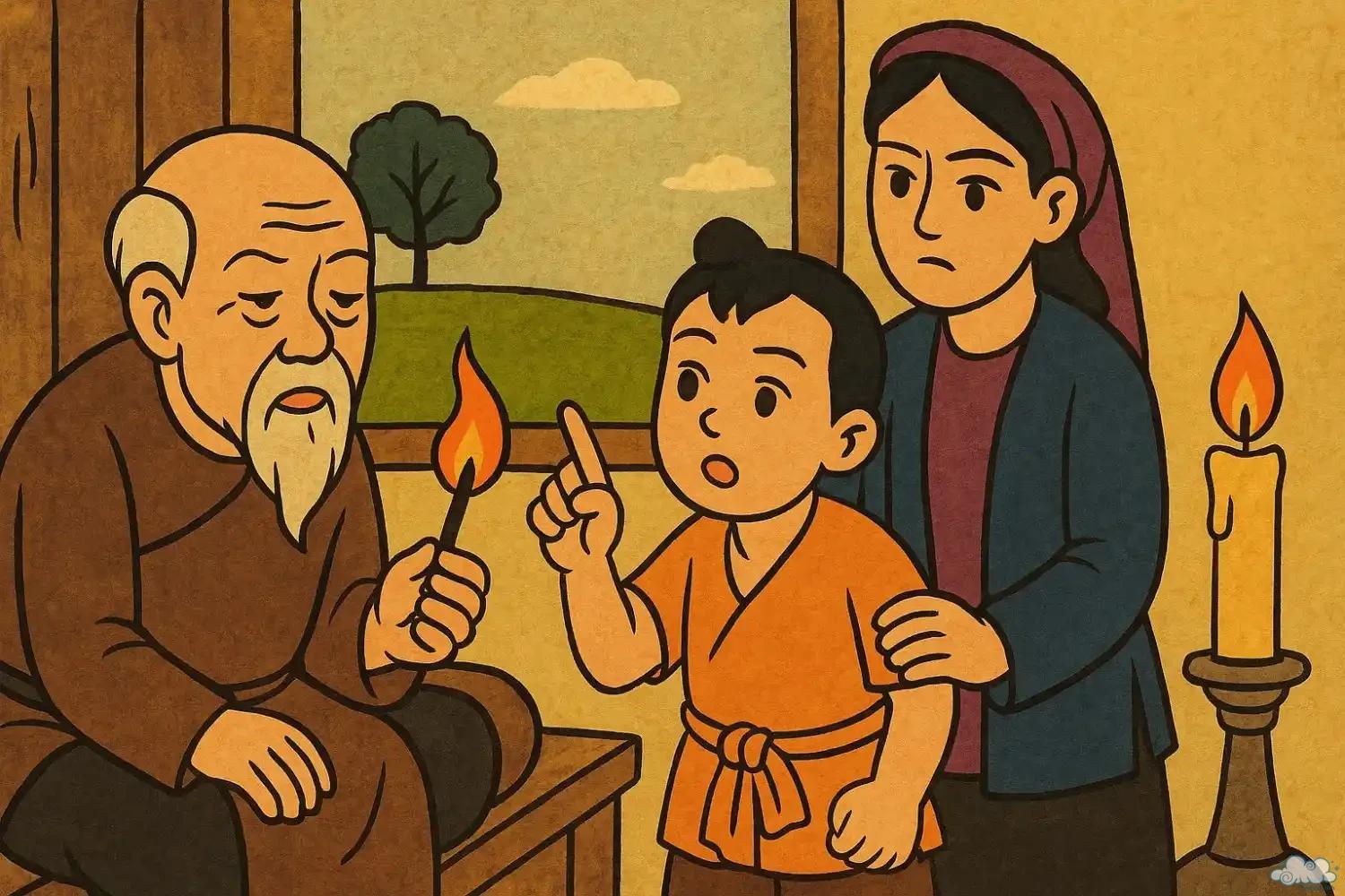 Truyện cổ tích Sợi bấc tìm ra thủ phạm