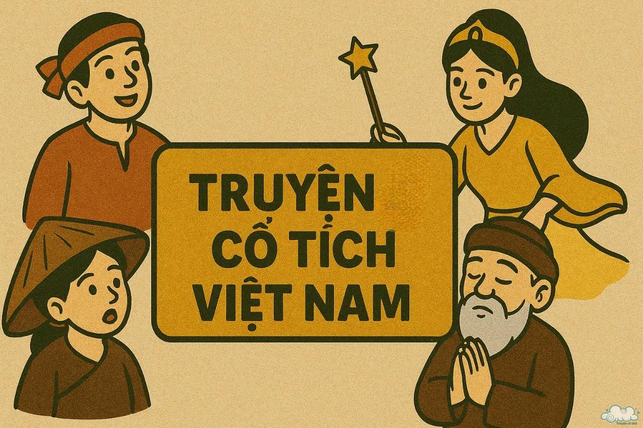 Hình minh họa truyện cổ tích Việt Nam – chứa đựng bài học cuộc sống và nét đẹp văn hóa dân gian.