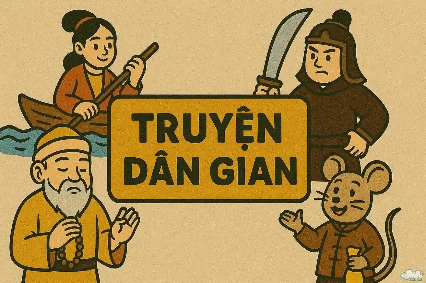 Hình minh họa truyện dân gian Việt Nam – phản ánh đời sống, trí tuệ và văn hóa truyền thống.