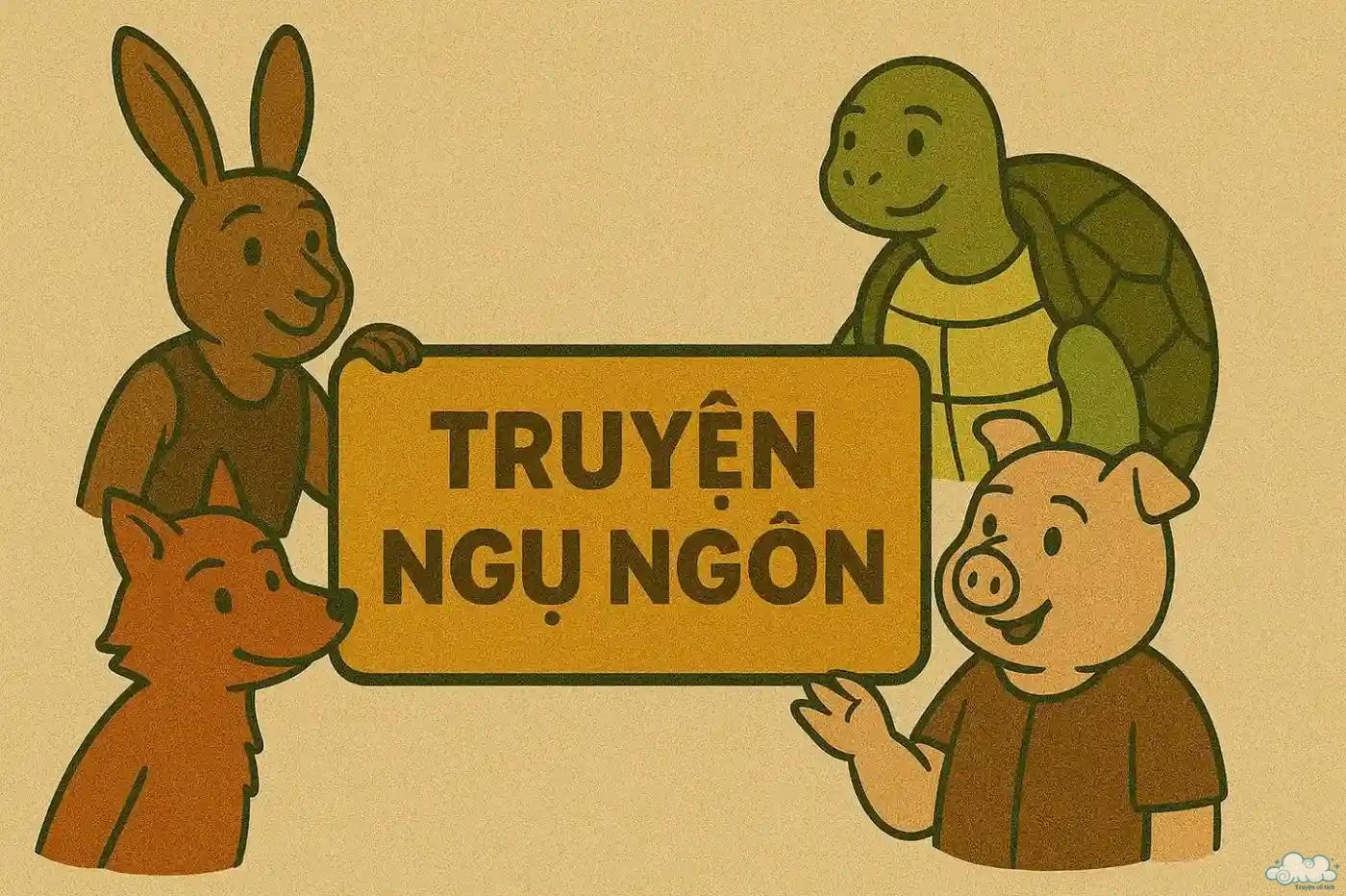 Hình minh họa truyện ngụ ngôn – truyền tải bài học sâu sắc qua những nhân vật ẩn dụ thú vị.